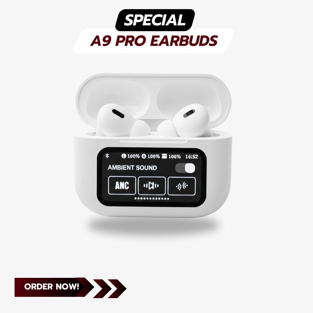 A9 Pro Wireless Earbuds Smart Touch Display & ANC ENC
